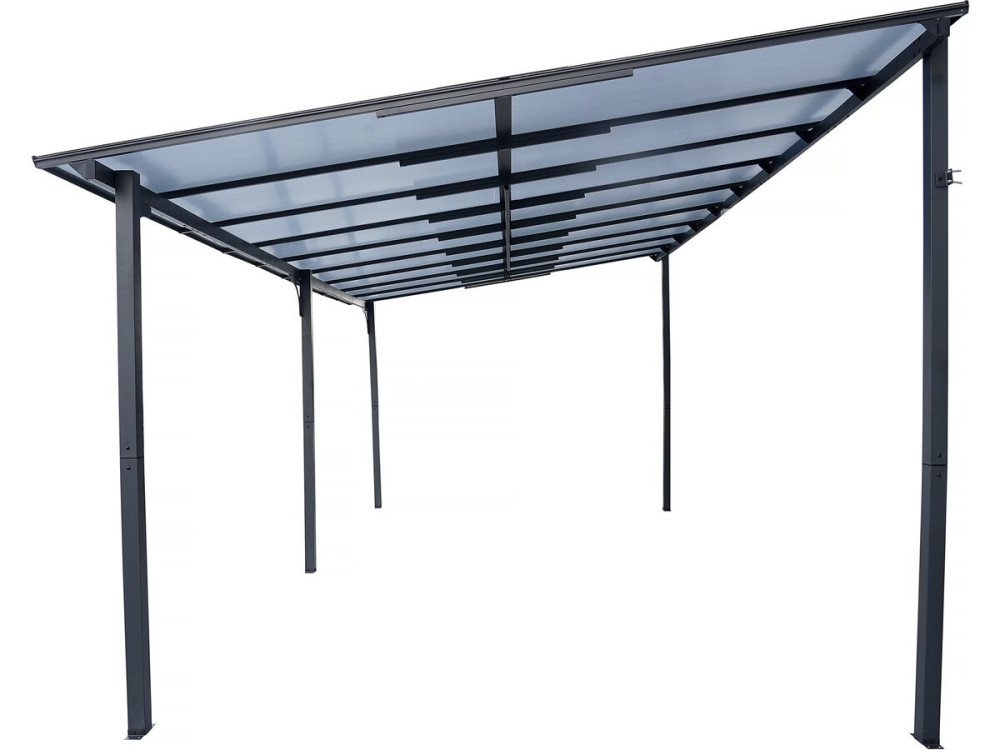 Marvin” lean-to pergola - 5.5 x 3 m - 545 x 298 x 243 cm - Dark grey