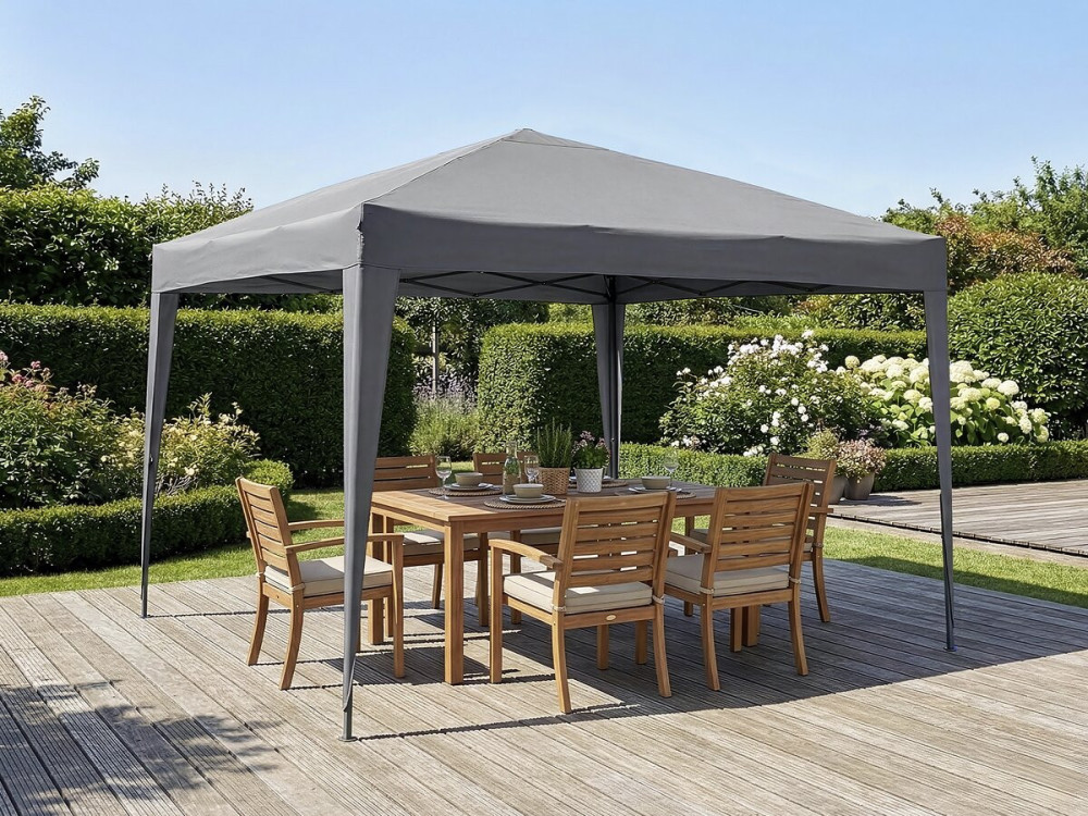 Folding garden arbour "Svetlana 3" - 9 m² - 3 x 3 m - Grey