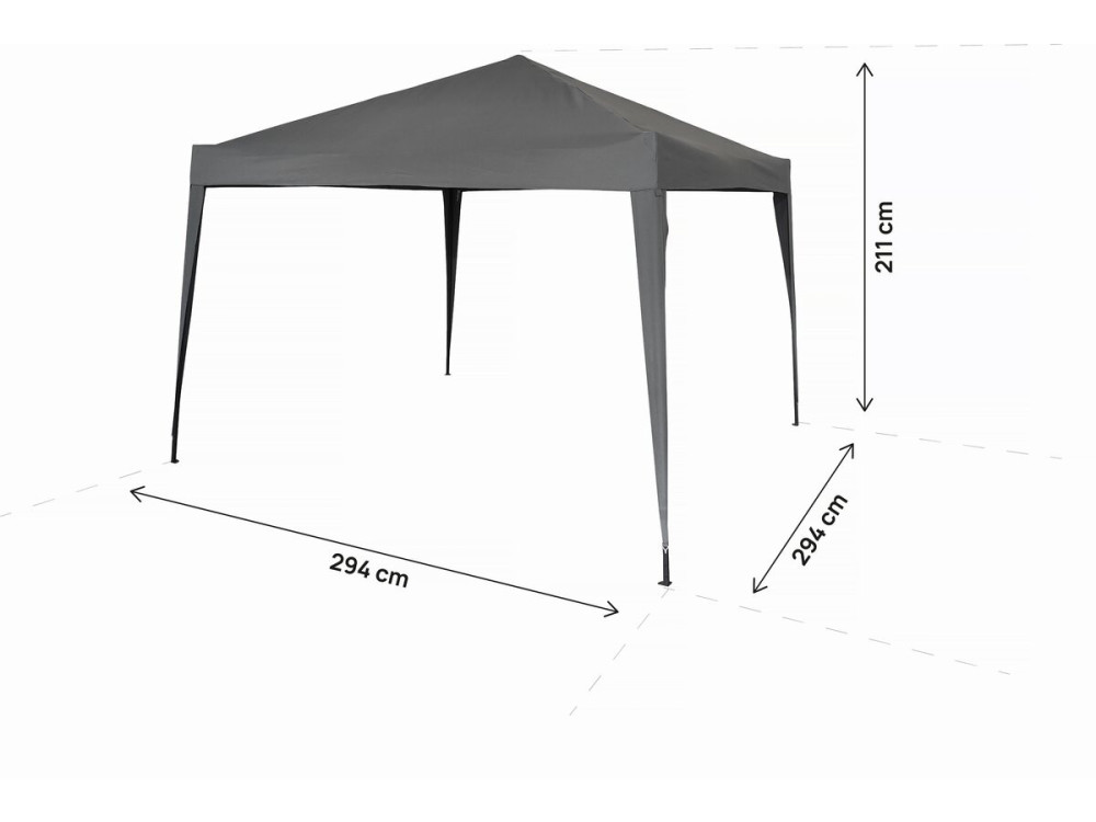 Folding garden arbour "Svetlana 3" - 9 m² - 3 x 3 m - Grey