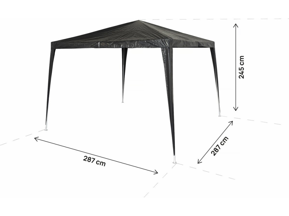 Natacha 3" garden arbour - 3 x 3 m - Grey