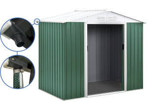 Metal garden shed - "Rosas" - 2.71 m² with gutter