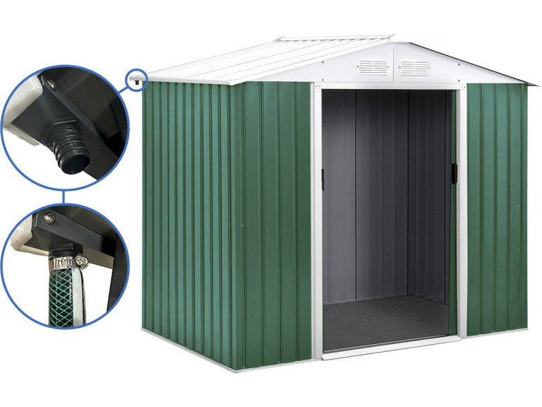 Metal garden shed - "Rosas" - 2.71 m² with gutter