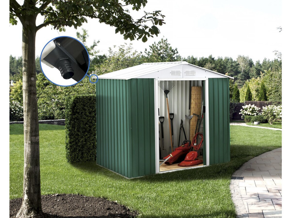 Metal garden shed - "Rosas" - 2.71 m² with gutter