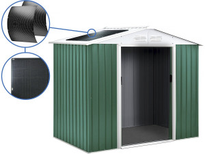 Metal garden shed - "Rosas" - 2.71 m² with solar panels