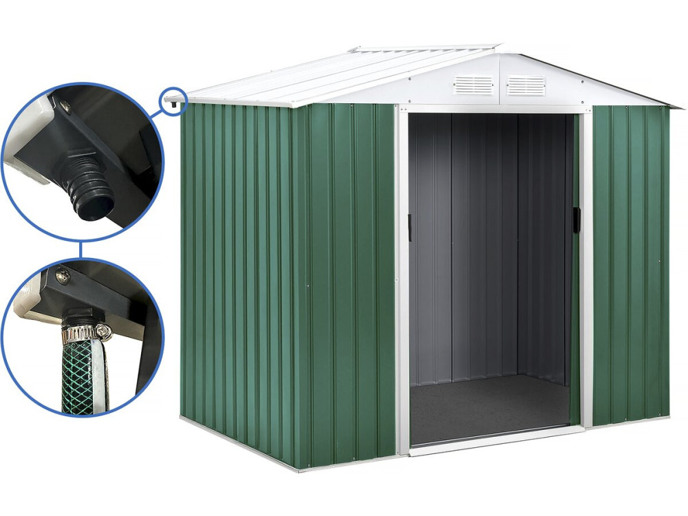 Metal garden shed - "Rosas" - 4.07 m² with gutter