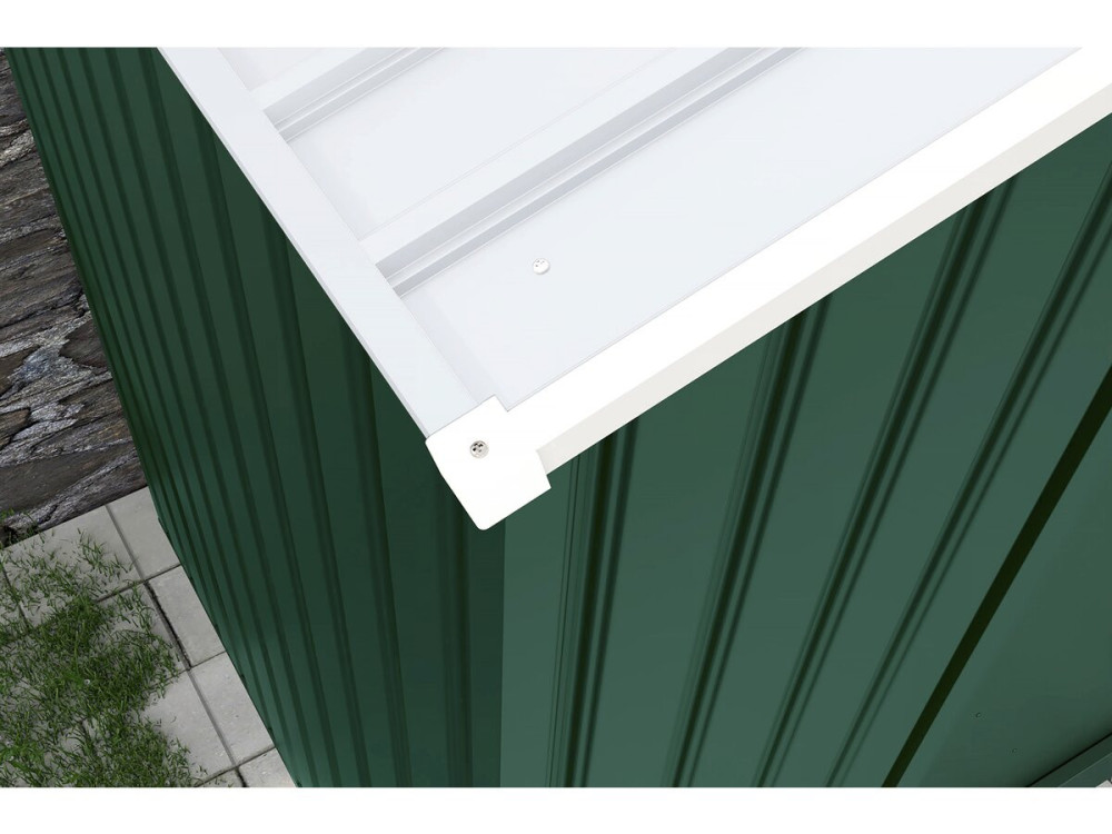 Metal garden shed - "Rosas" - 7.06 m² with water collector and gutter
