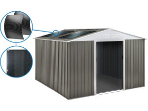 Dallas metal garden shed - 12.99 m² with solar panel