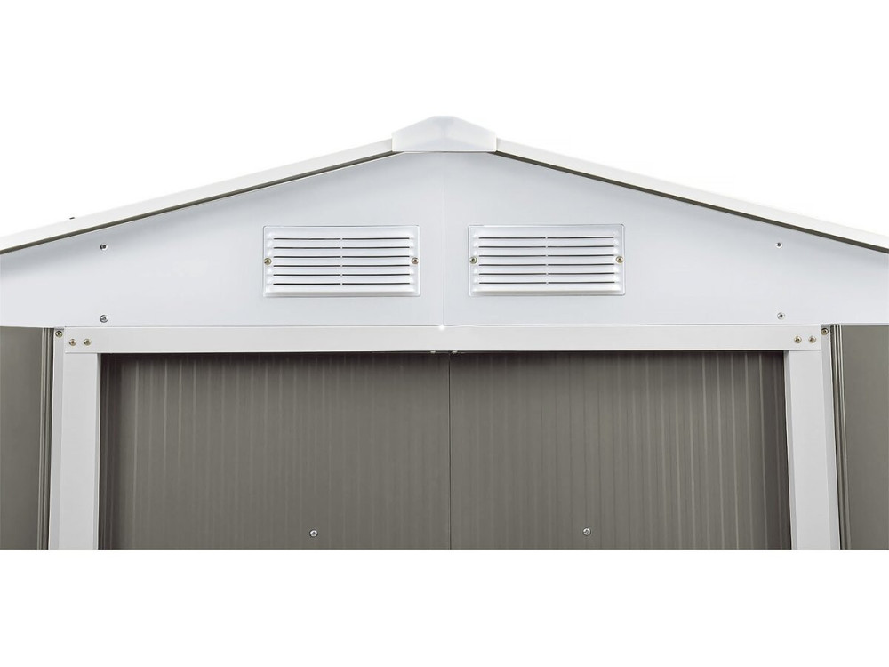 Dallas" metal garden shed - 2.71m² with gutters - Taupe