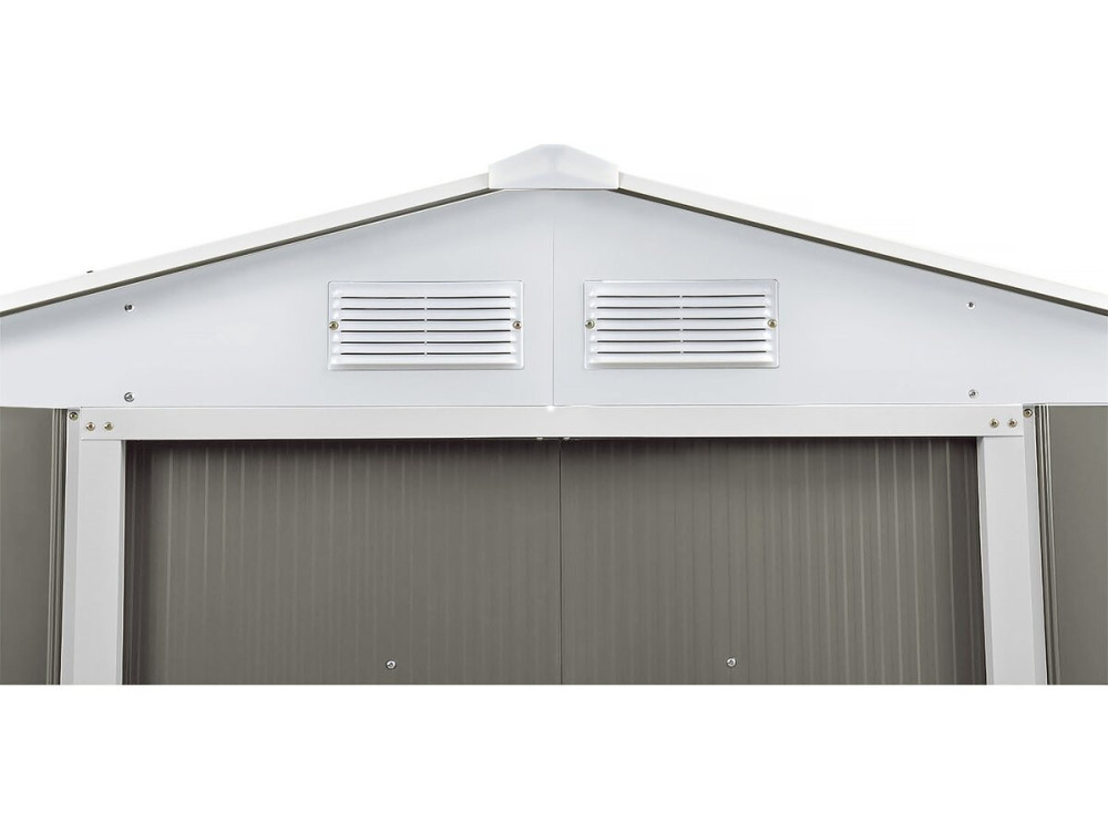 Dallas" metal garden shed - 4.07 m² with gutter - Taupe