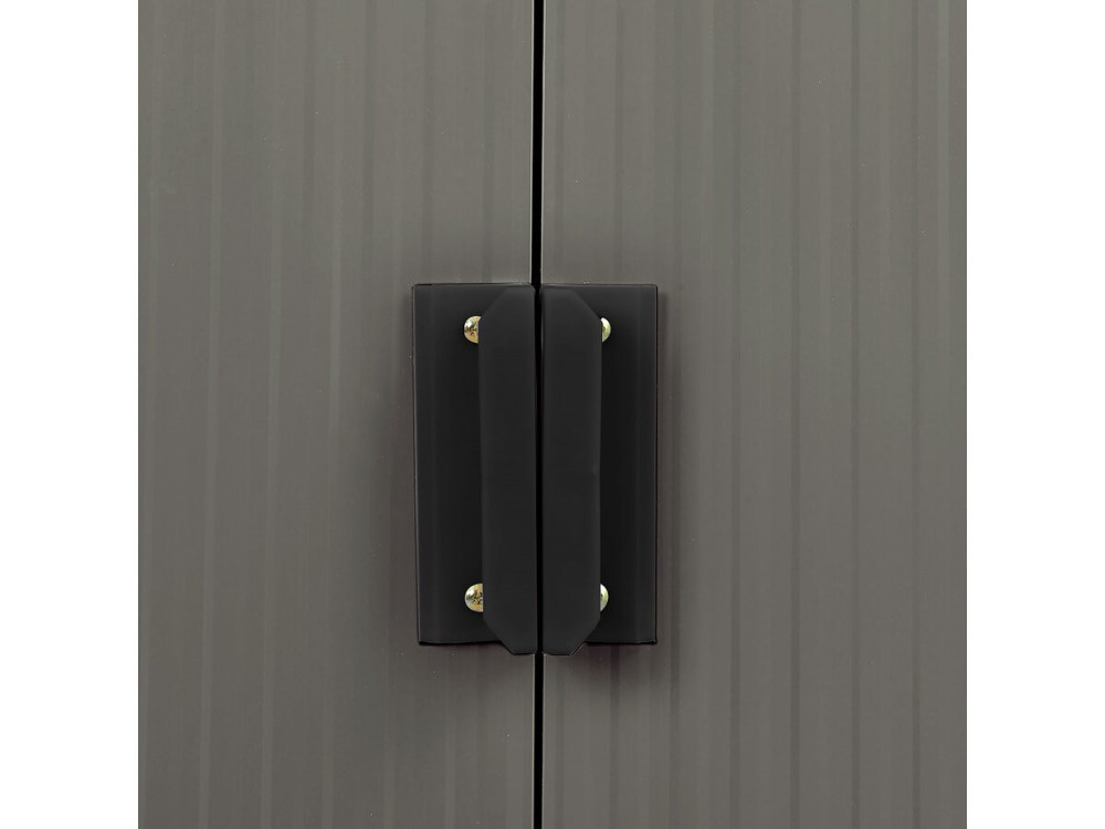 Dallas" metal garden shed - 4.07 m² with gutter and water collector - Taupe