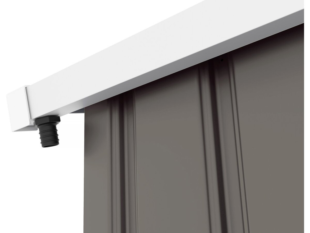 Dallas metal garden shed - 5.29 m² with gutter