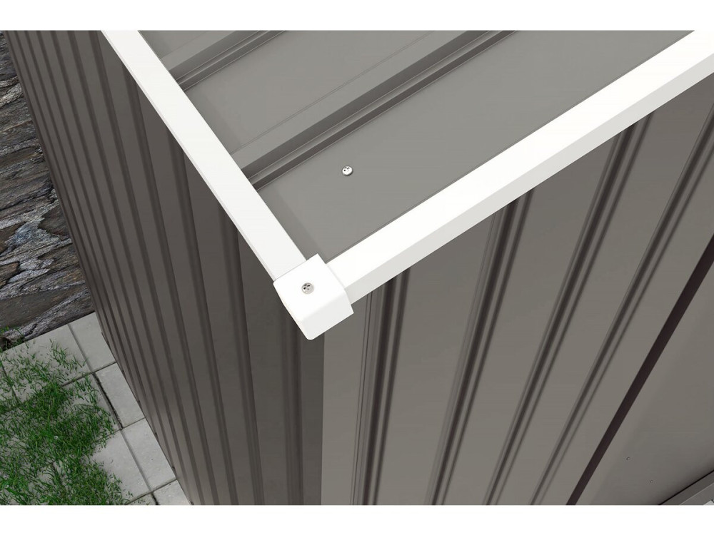 Dallas metal garden shed - 5.29 m² with gutter