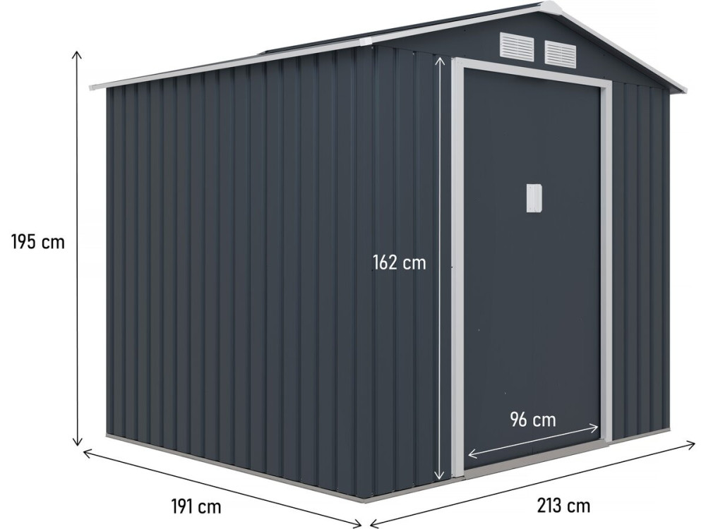Vegas metal garden shed - 4.07 m²