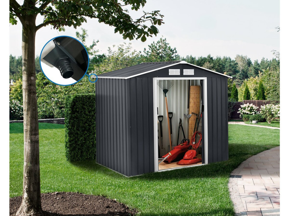 Metal garden shed - "Vegas" - 2.7 m² with gutter