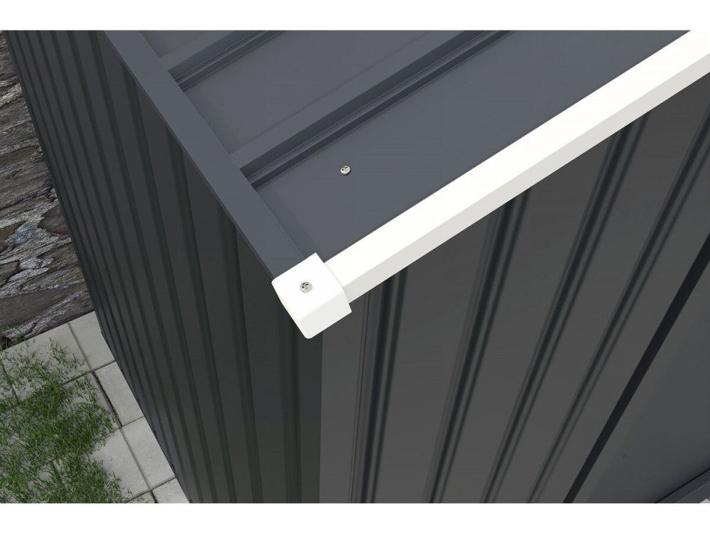 Metal garden shed - "Vegas" - 4.07 m² with gutter and water collector