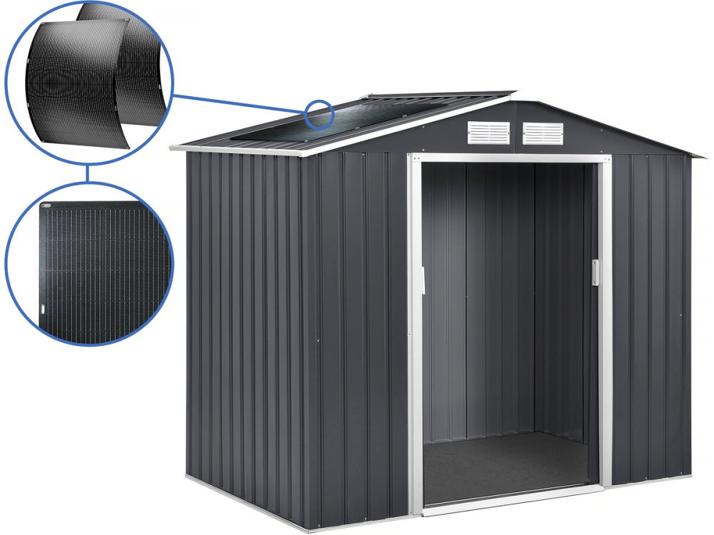 Metal garden shed - "Vegas" - 5.29 m² with solar panels