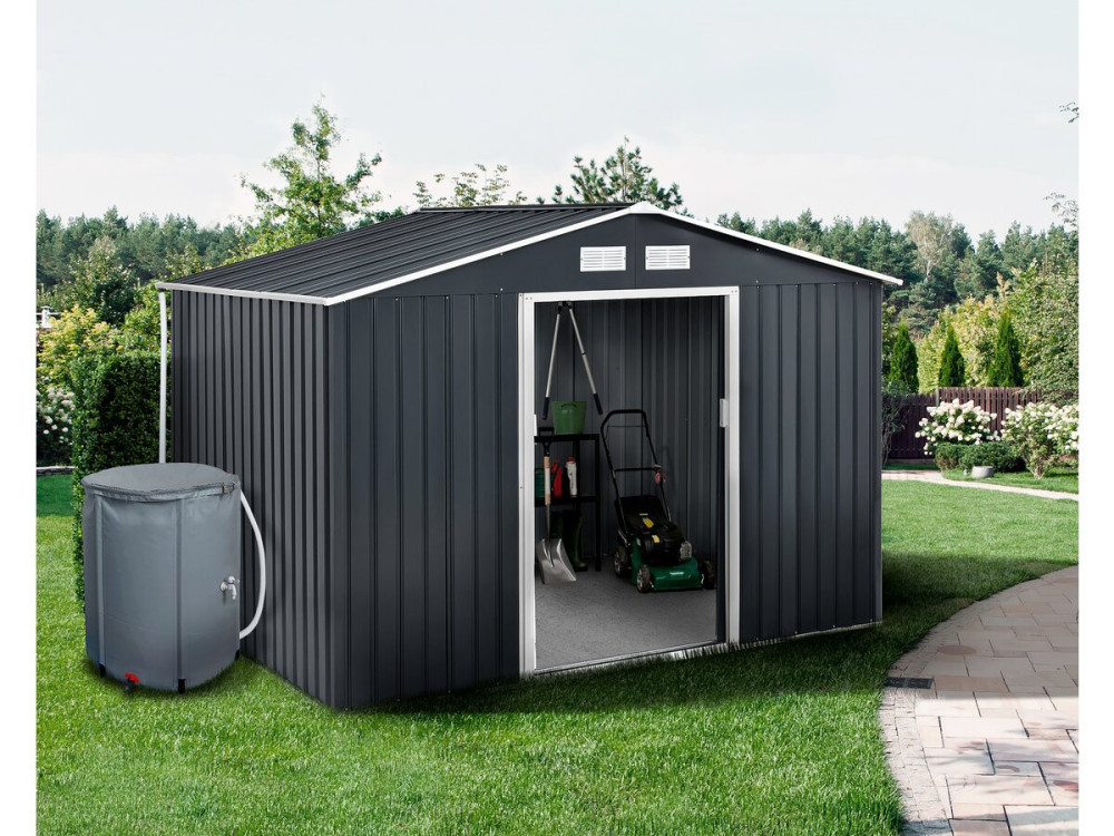Metal garden shed - "Vegas" - 7.06 m² with gutter and water collector