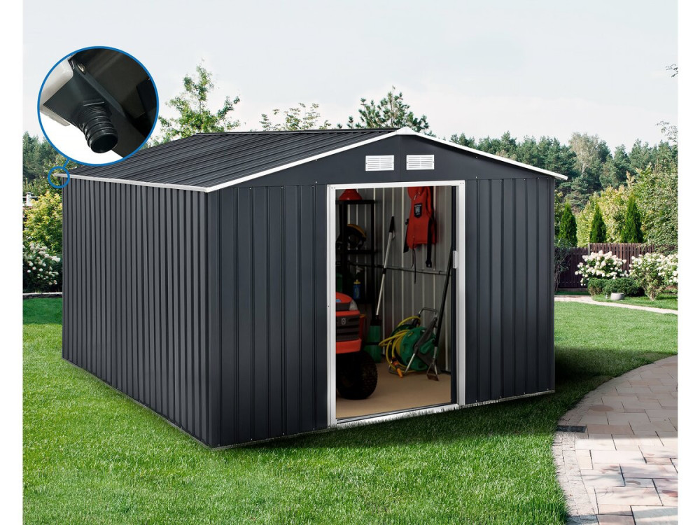 Metal garden shed - "Vegas" 12.98 m² with gutter