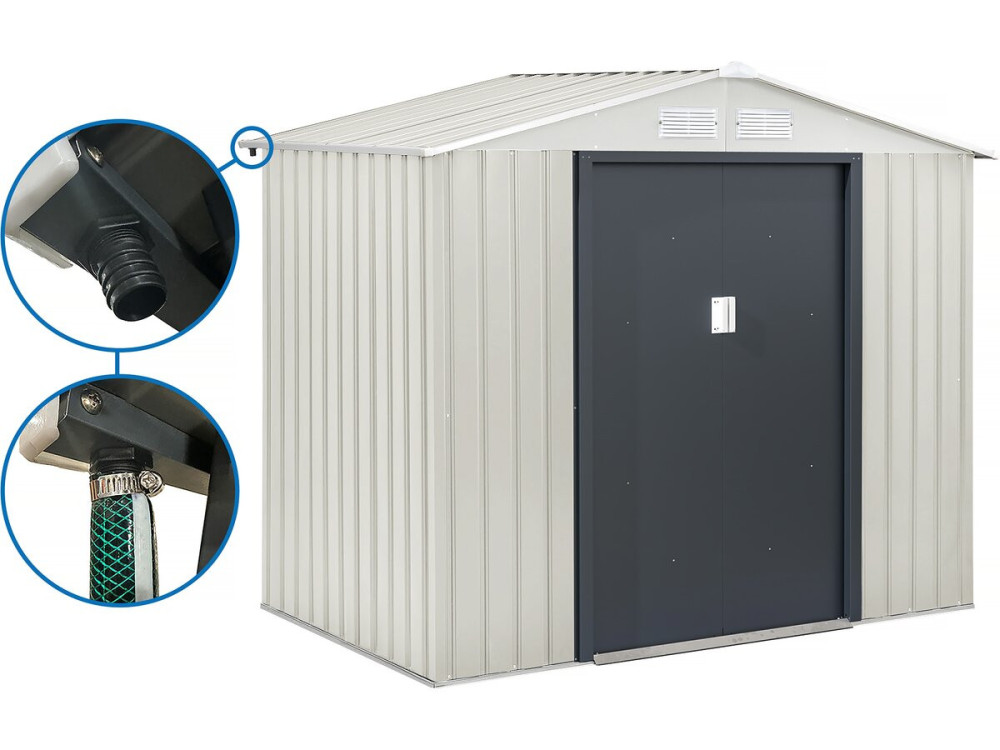 Metal garden shed "Nebraska" - 2.71m² with gutter