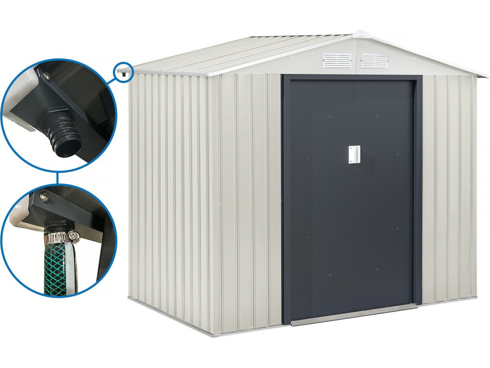 Metal garden shed "Nebraska" - 4.07m² with gutter