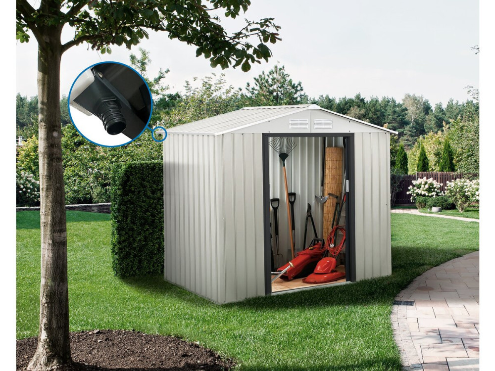 Metal garden shed "Nebraska" - 4.07m² with gutter