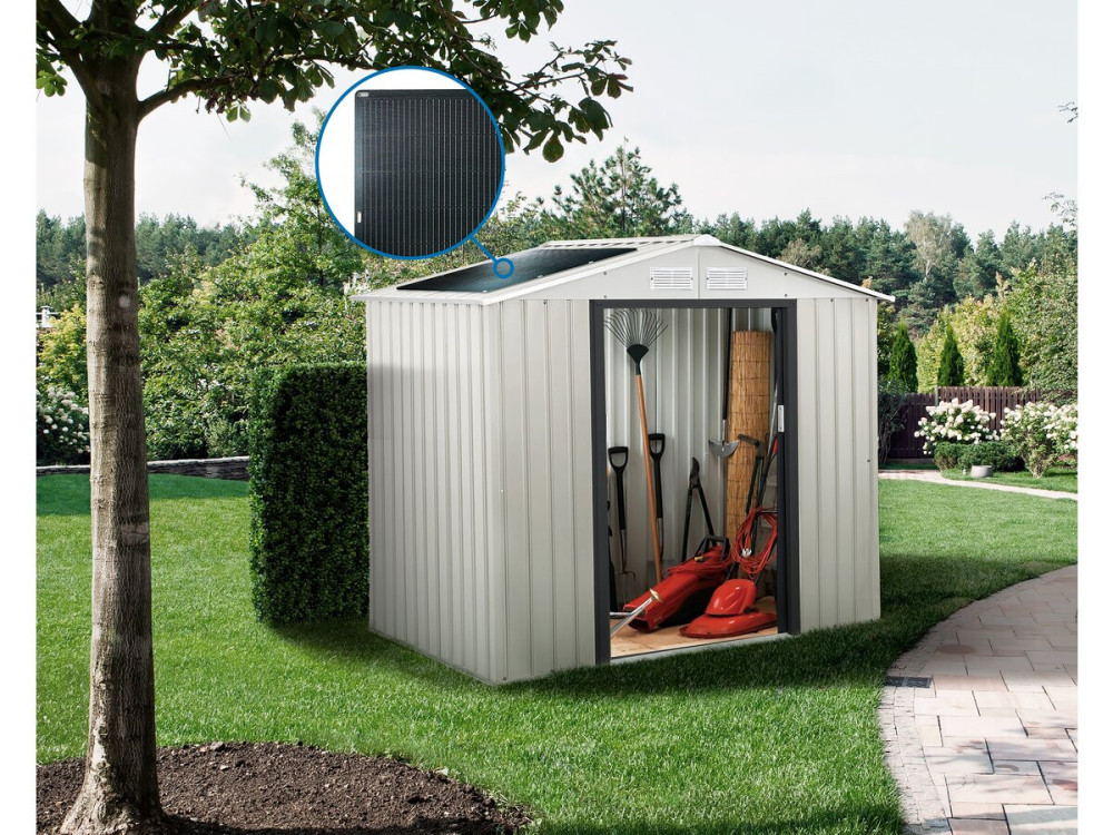 Metal garden shed "Nebraska" - 4.07m² with solar panels