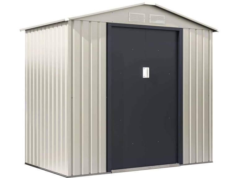 Nebraska metal garden shed - 4.07 m² - Beige/Anthracite grey