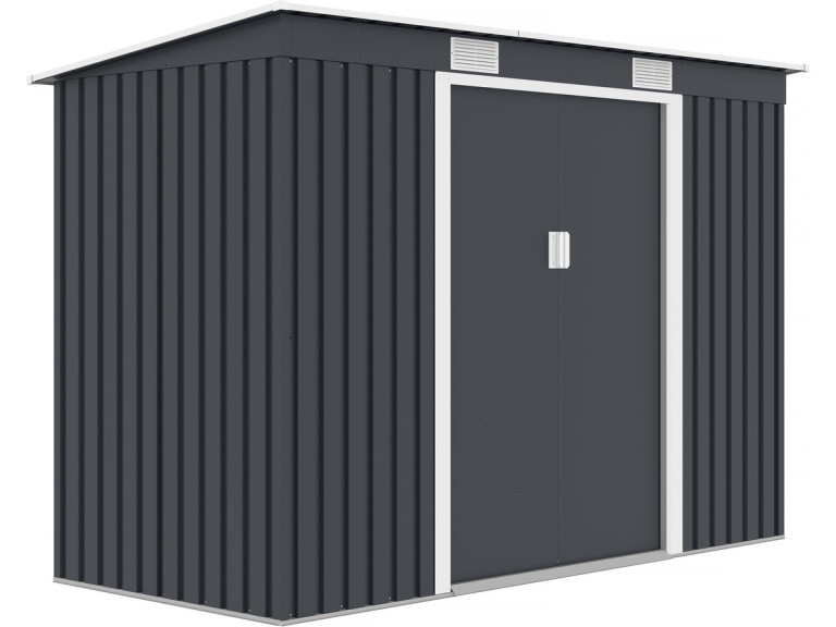 Austin single-slope metal garden shed - 3.14 m2 - Grey
