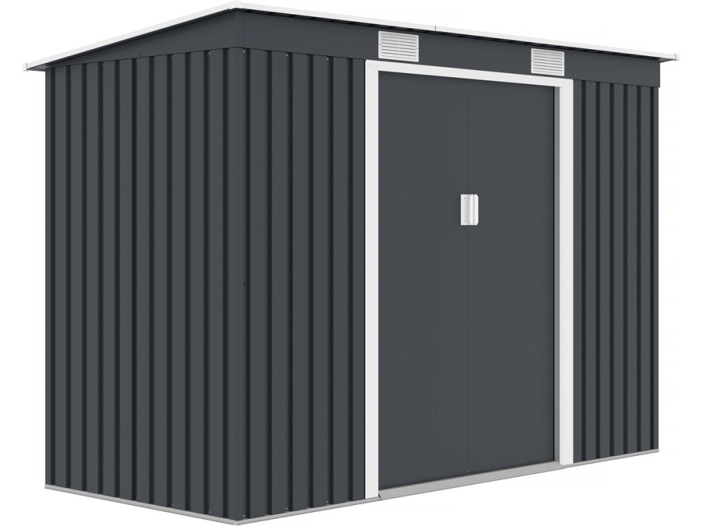 Austin single-slope metal garden shed - 3.14 m2 - Grey