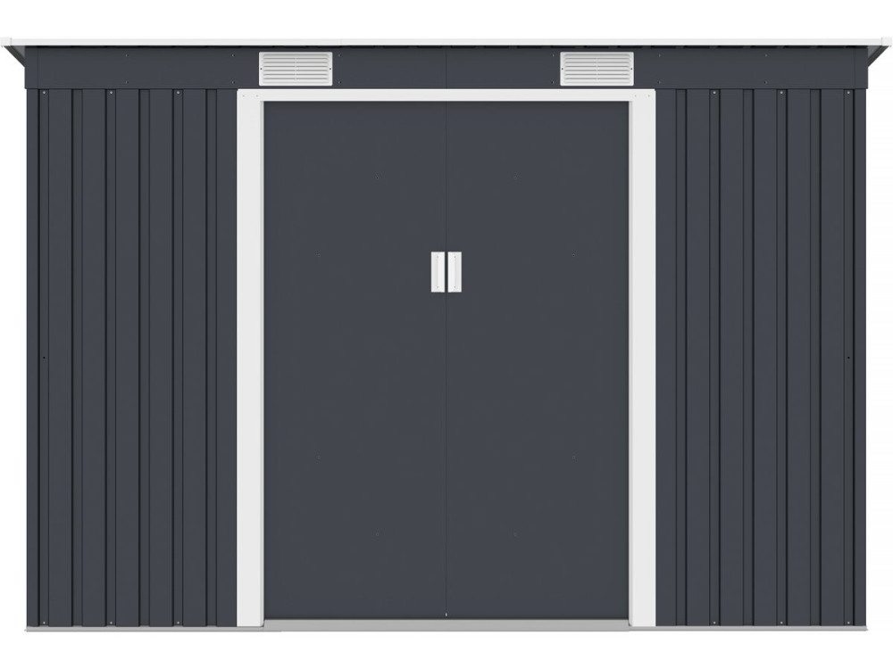 Austin single-slope metal garden shed - 3.14 m2 - Grey