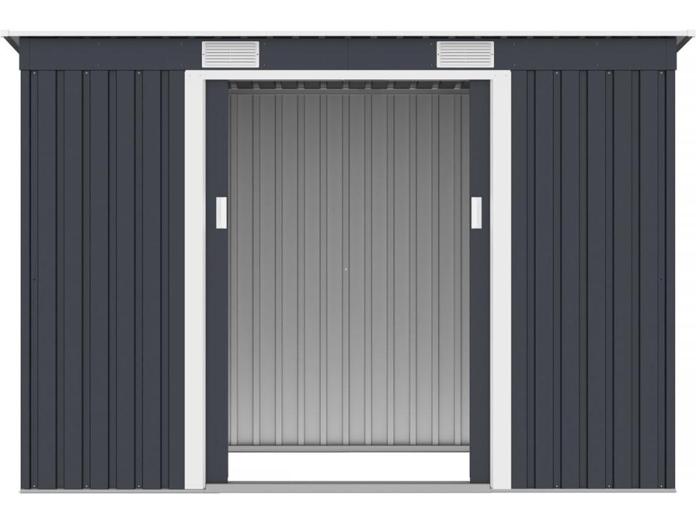 Austin single-slope metal garden shed - 3.14 m2 - Grey