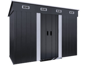 Denver" single-slope metal garden shed - 3.32 m² - Grey