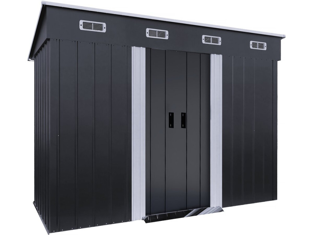 Denver" single-slope metal garden shed - 3.32 m² - Grey