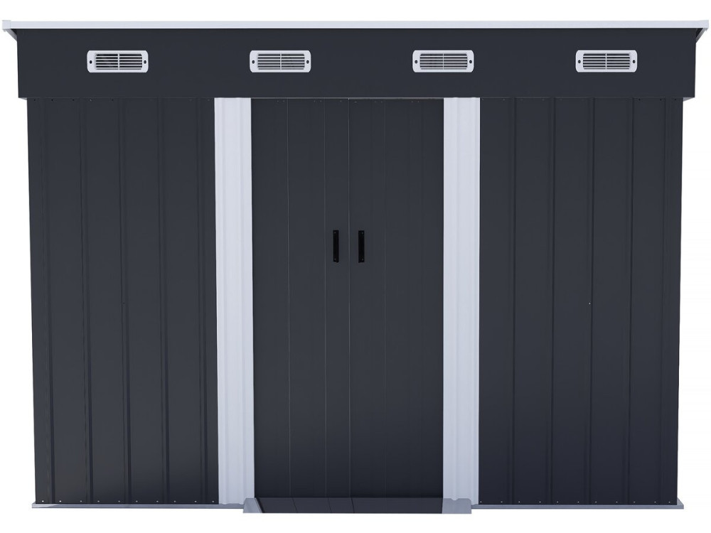 Denver" single-slope metal garden shed - 3.32 m² - Grey