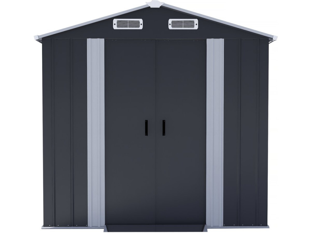 Metal garden shed with sliding doors "Boston" - 4.12 m² - Grey