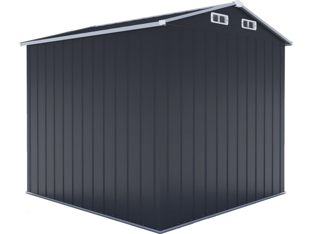 Metal garden shed with sliding doors "Boston" - 4.12 m² - Grey