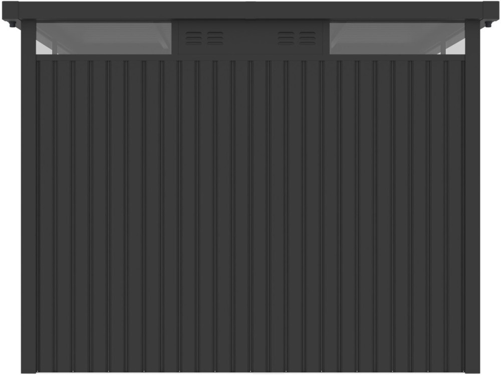 "Lexinton" Premium Metal Garden Shed with Flat Roof and Swing Door - 6.76 m² - Gray