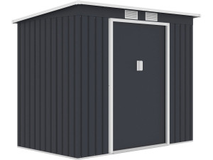 "Orlando" Metal Garden Shed with Single-Slope Metal Roof - 2.81 m² - Gray