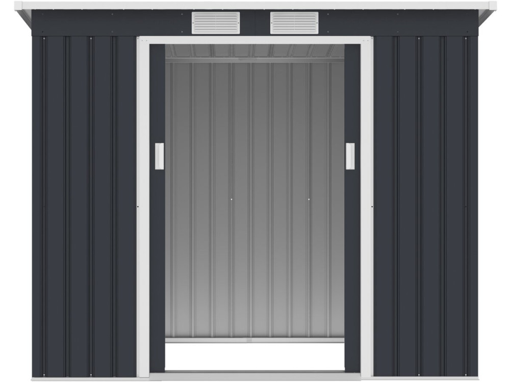 "Orlando" Metal Garden Shed with Single-Slope Metal Roof - 2.81 m² - Gray