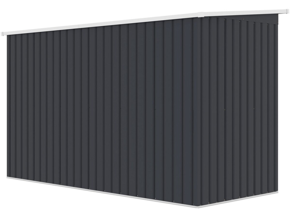 "Orlando" Metal Garden Shed with Single-Slope Roof - 3.64 m² - Gray