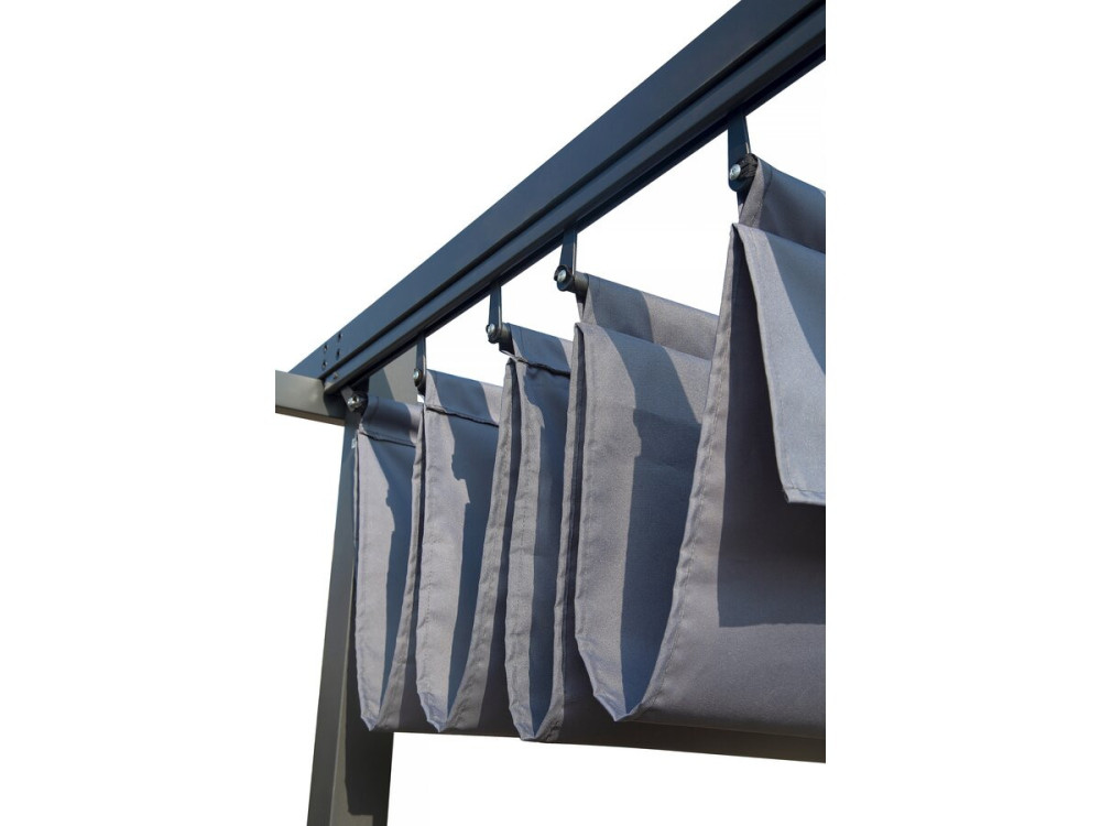 Metal pergola with retractable roof - 3 x 4 m - Anthracite grey