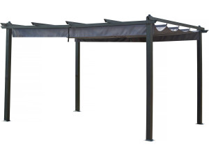 Aluminium pergola with retractable roof - 3 x 4 m - Anthracite grey