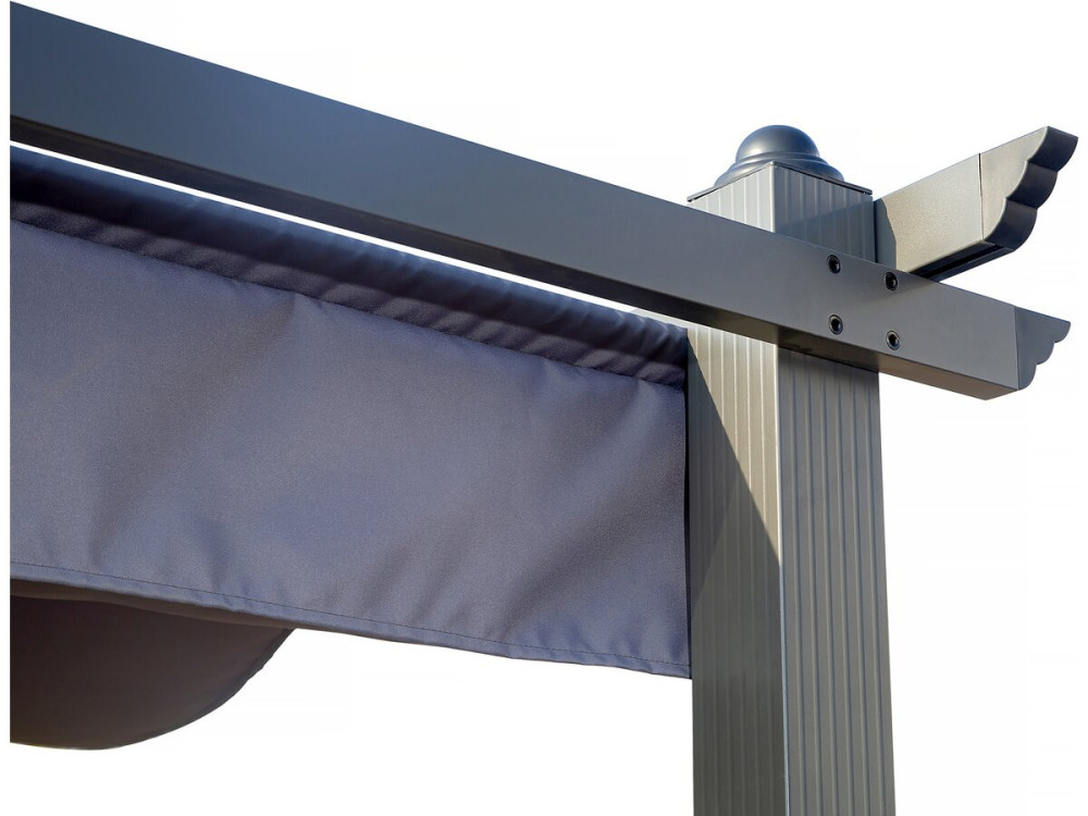 Aluminium pergola with retractable roof - 3 x 4 m - Anthracite grey