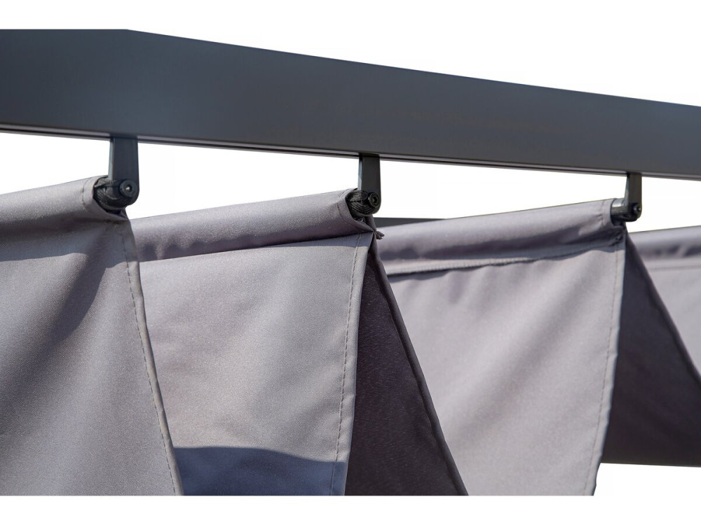 Aluminium pergola with retractable roof - 3 x 4 m - Anthracite grey