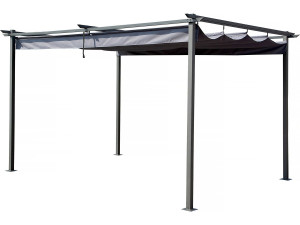Pergola with retractable roof - 3 x 4 m - Grey