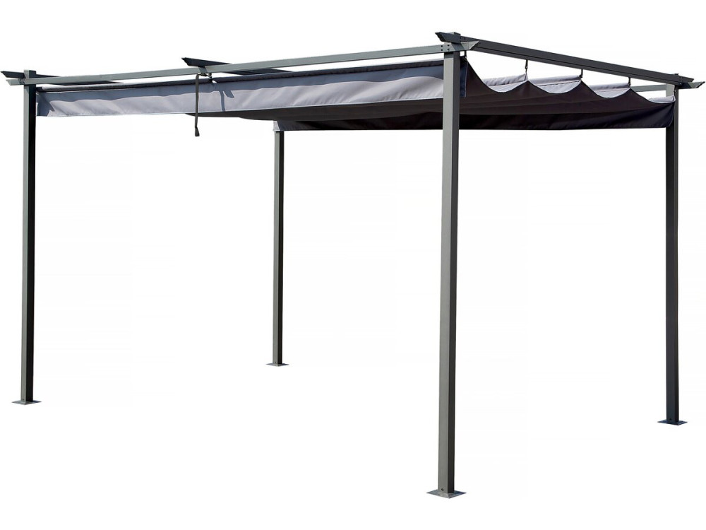 Pergola with retractable roof - 3 x 4 m - Grey