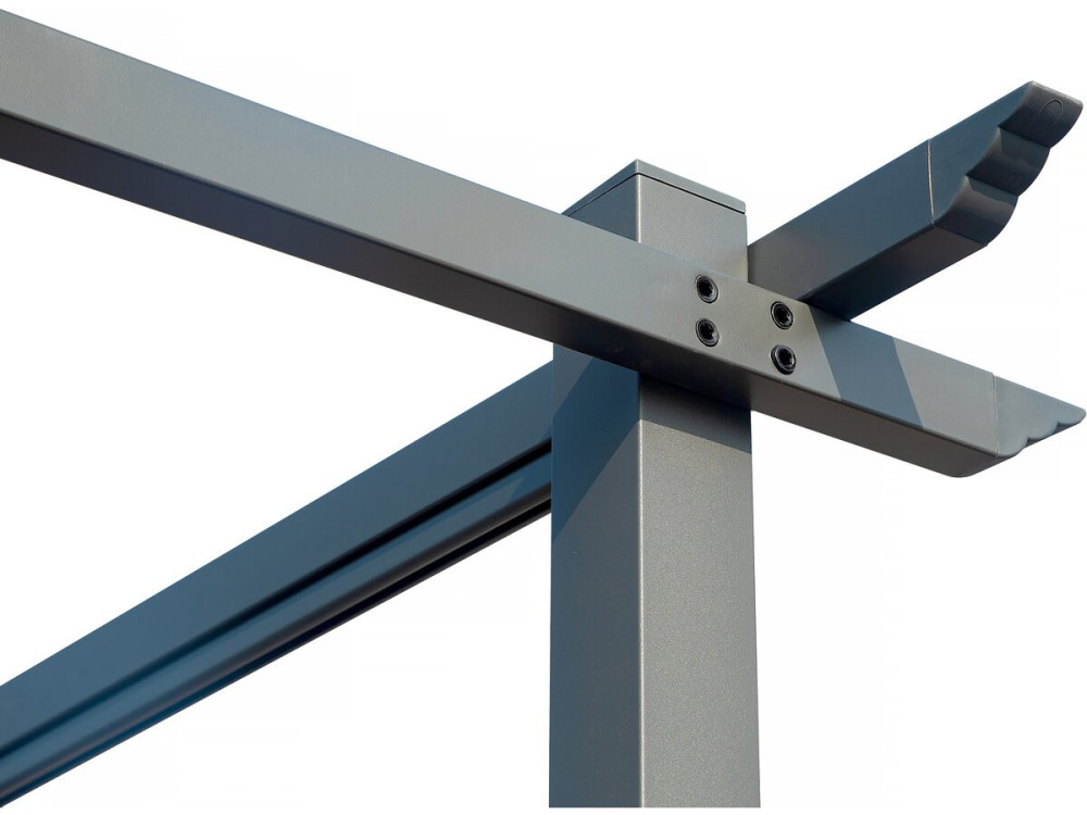 Pergola with retractable roof - 3 x 4 m - Grey