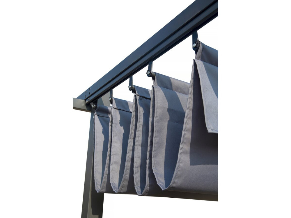 Pergola with retractable roof - 3 x 4 m - Grey