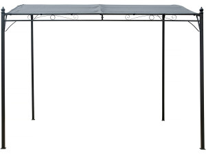 Metal lean-to pergola - 3 x 2.5 m - Grey