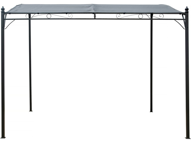 Metal lean-to pergola - 3 x 2.5 m - Grey